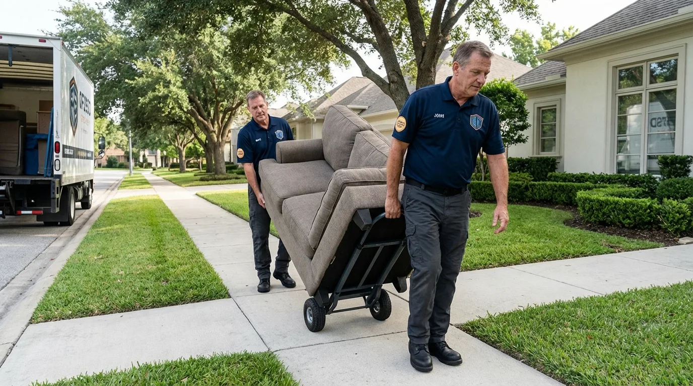 Local residential moving crew loading furniture in Britton, SD